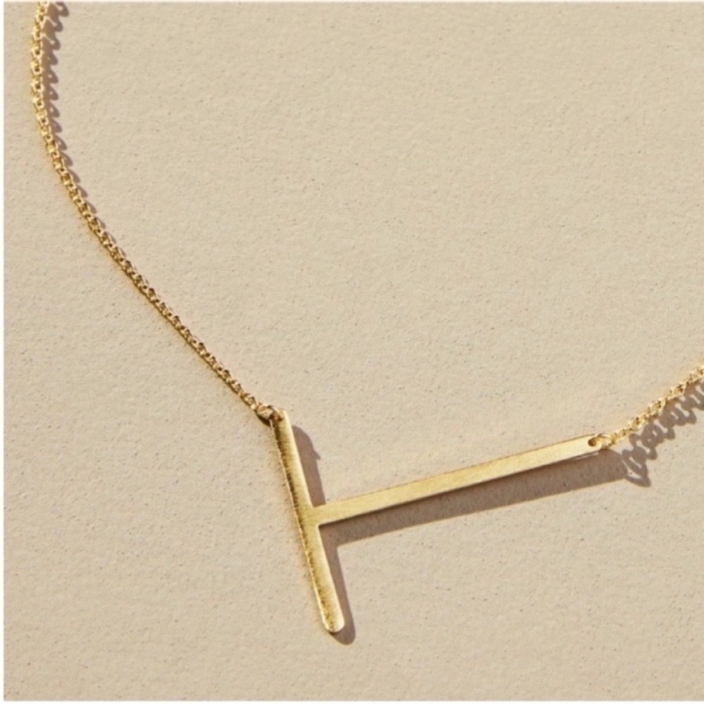 New! Gold Initial Monogram Necklace NWOT